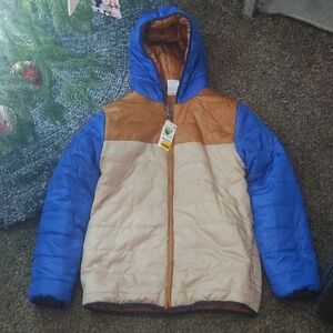 Big Kids Blue and Tan Jacket